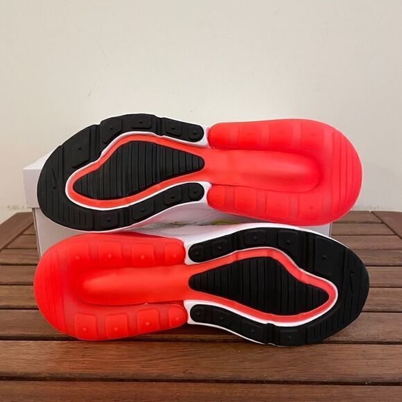 Nike Air Max 270 White/Volt-Bright Crimson US Women 7.5/UK 5/EU 38.5(AH6789-114) - Picture 8 of 13